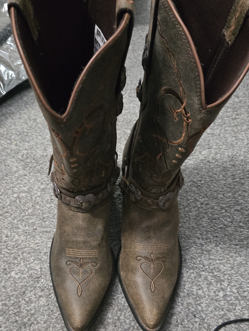Durango Brown Lace-Up Embroidered Western Boots